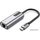 Адаптер USB Vention CFNHB <USB-C to Gigabit Ethernet Adapter 0.15M Gray Aluminum Alloy Type>