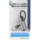 Адаптер USB Vention CFNHB <USB-C to Gigabit Ethernet Adapter 0.15M Gray Aluminum Alloy Type>