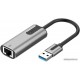 Адаптер USB Vention CEWHB <USB 3.0-A to Gigabit Ethernet Adapter Gray 0.15M Aluminum Alloy Type>