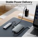 Докстанция Vention TPYBB <USB-C to HDMI/USB 3.1 Gen 2-Ax2/USB 2.0/M.2 NGFF/SD/TF/PD/DC 3.5mm SSD Enclosure Docking Station 0.15M Gray Aluminum Alloy Type>