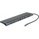 Докстанция Vention THSHC <Multi-function USB-C to DP/HDMI/VGA/USB-C Gen 1/USB 3.0x2/USB 2.0/RJ45/SD/TF/TRRS 3.5mm/PD Docking Station 0.25m Gray Metal Type>