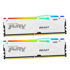 Комплект модулей памяти Kingston Fury Beast RGB, KF560C30BWAK2-64, DDR5, 64 GB, white, DIMM kit  (2x32GB) CL30