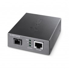 Оптический медиаконвертер FE WDM TP-LINK TL-FC111A-20 <100BASE-TX to 100BASE-FX, 1 оптоволоконный разъём SC 100 Мбит/с, 1 порт RJ45 100 Мбит/с, TX:1550nm, RX:1310nm, дальность до 20 км>