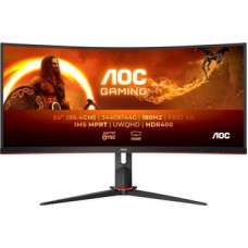 Монитор Игровой 34" AOC CU34G2XP/BK/01 VA 3440x1440 180Hz 430cd/m2 Curved 4000:1 1мс 2xHDMI 2xDP