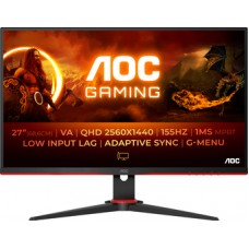 Монитор 27" AOC Q27G2E/BK VA 2560x1440 155Hz 1мс 250 кд/м2 3000:1 80M:1 2xHDMI DP Цвет: Черный