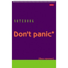 Блокнот "Hatber", 60л, А4, клетка, лак, обложка мелованный картон, жёсткая подложка, на спирали, серия "Don't Panic"