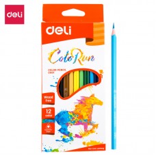 Карандаши цветные Deli  "ColoRun", 12 цветов, картон