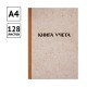 Книга учета OfficeSpace А4, 128 л., в клетку, 200х290мм, твердая обложка "крафт", блок типографский