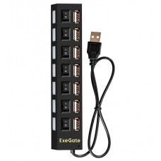 Концентратор USB ExeGate DUB-72SW, Hub 7 port, USB 2.0, black