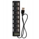 Концентратор USB ExeGate DUB-72SW, Hub 7 port, USB 2.0, black