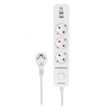 Сетевой фильтр Гарнизон, EPS-3-CU2-W-2, 2м, Белый, 3розетки, 2xUSB/1xType-C, 10A, White