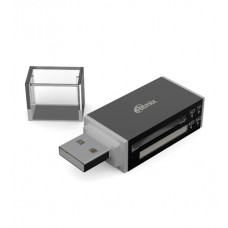 Картридер Ritmix CR-2042, Черный, FlashCard reader All-in-1, 4 slots: SD/mSD/MS/M2, USB 2.0, black