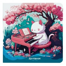 Записная книжка MESHU "Cat`s symphonie"170х170 мм, 40 л, soft-touch, без линовки, 80г/м2, на скрепке (025-53365)