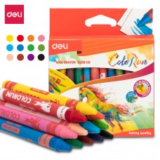 Мелки восковые Deli "ColoRun", пастельные, 12 цветов, картон (044-C20800)