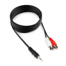 Аудиокабель Cablexpert CCA-458-2.5M, Черный, Cable Audio, 3.5mm/m - 2xRCA/m, 2.5m, black