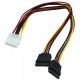 Конвертер Molex 4pin-2 x Sata power, Cable internal SATA, for 2 HDD, Cablepert CC-SATA-PSY-0.3M