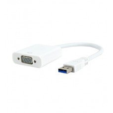 Конвертер Cablexpert AB-U3M-VGAF-01-W, Белый, Converter USB 3.0 m -> D-Sub (VGA) f, white