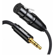 Аудиокабель UGREEN AV182 3.5mm Three-Pole Male to XLR Female Audio Cable, 2m, 20244