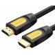 Кабель UGREEN HD101 HDMI Round Cable 3m (Yellow/Black)