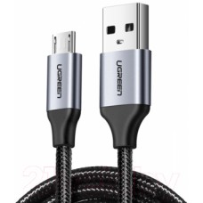 Кабель UGREEN US290 Micro USB 2.0 Cable 1M Metal/Black, 60146