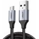 Кабель UGREEN US290 Micro USB 2.0 Cable 1M Metal/Black, 60146