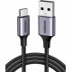 Кабель UGREEN US288 USB-A 2.0 to USB-C Cable Nickel Plating Aluminum Braid 3m (Space Gray), 60408