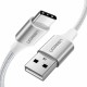 Кабель UGREEN US288 USB-A 2.0 to USB-C Cable Nickel Plating Aluminum Braid 0.5m (White)