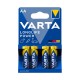 Батарейка VARTA Longlife Power Mignon 1.5V - LR6/AA 4 шт в блистере