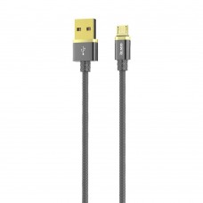 Кабель Olmio Deluxe, USB 2.0 - microUSB, 1м, 2.1A, серый