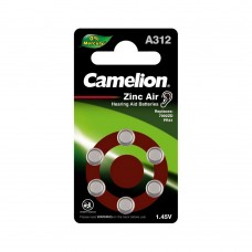 Батарейка CAMELION Zinc Air A312-BP6(0%Hg) 6 шт. в блистере