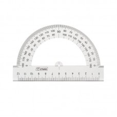 Транспортир Стамм (180 градусов, 12 см), прозрачный (029-ТР32)
