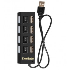 Концентратор USB ExeGate DUB-42SW, Hub 4 port, USB 2.0, black