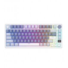 Клавиатура USB, Royal Kludge RKM75, KeyBoard mechanical, Brown switch, 81 keys, 2,4/BT/cable, Ocean Blue