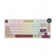 Клавиатура USB, Royal Kludge RK N80, KeyBoard mechanical, Red switch, 80 keys, 2,4/BT/cable, LCD, Rosy Clouds