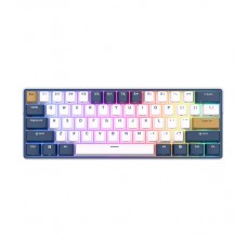 Клавиатура USB, Royal Kludge RK61 Plus White-Klein Blue, KeyBoard mechanical, Brown switch, 61 keys, 2,4/BT