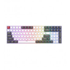 Клавиатура USB, Royal Kludge RK100, KeyBoard mechanical, Brown switch, 2,4/BT/cable, 100 keys, Grey,Red,White