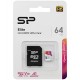 Карта памяти SDXC Silicon Power, SP064GBSTXBV1V20SP, 64GB, Class 10, MemoryCard micro +adapter