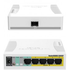 Сетевой коммутатор MikroTik RB260GSP, Switch 5 port 10/100/1000 Mbit, 5 RJ45, SFP, PoE, [CSS106-1G-4P-1S]