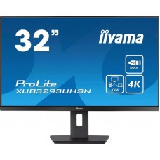 Монитор IIYAMA XUB3293UHSN-B5, 32'' 16:9 3840x2160 (UHD) IPS, 60Mhz nonGLARE, 350cd/m2, H178°/V178°, 1000:1, 80M:1, 16.7M, 4ms,  HDMI, DP, 2xUSB, HDCP, USB C, RJ45,  3Y, Black (XUB3293UHSN-B5)