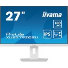 Монитор IIYAMA XUB2792QSU-W6, 27'' 16:9 2560х1440(WQHD) IPS,100Mhz,  nonGLARE, 250cd/m2, H178°/V178°, 1300:1, 80M:1, 16.7M, 0,4ms,  HDMI, DP, 4xUSB, HDCP, 3Y, White (XUB2792QSU-W6)