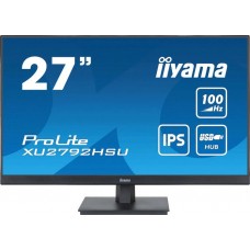 Монитор IIYAMA XU2792HSU-B6, 27'' 16:9 1920х1080(FHD) IPS, 100Mhz, nonGLARE, 250cd/m2, H178°/V178°, 1300:1, 80M:1, 16.7M, 1ms,  HDMI, DP, 4xUSB, HDCP, 3Y, Black (XU2792HSU-B6)