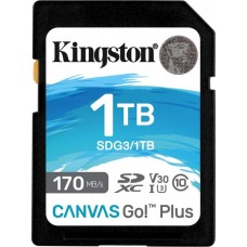 Карта памяти SD, Kingston Canvas Go! Plus, 1TB, SDG3/1TB, Class 10, UHS-I, R170/W90