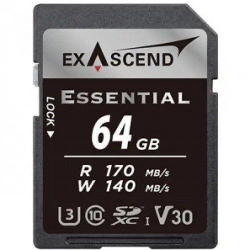 Карта памяти SD Exascend Essential, 64Gb, SDXC I, UHS-I (V30), R170/W140