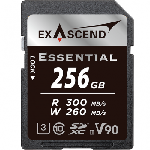 Карта памяти SD Exascend Essential, 256Gb, SDXC II, UHS-II (V90), R300/W260