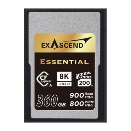 Карта памяти CFexpress Type A, 360Gb, Exascend Essential, VPG200 - 8K, PCIe3.0, R900/W800