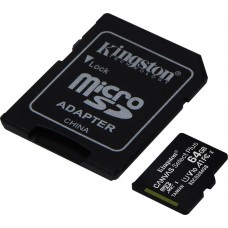 Карта памяти Kingston SDCS2/64GB Class 10 64GB, с адаптером