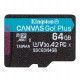 Карта памяти MicroSD 64GB Class 10 U3 V30 A2 Kingston SDCG3/64GBSP