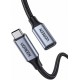 Кабель UGREEN US372 USB-C Male to USB-C Female Gen2 Alu Case Braided Extension Cable 1m (Dark gray) 30205