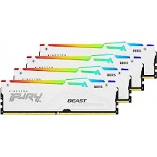 Оперативная память DIMM DDR5 Kingston FURY Beast White RGB 128Gb(32Gbx4)5600MT/s,2RX8,CL40-40-40,1.25V,288-pin,16Gbit,KF556C40BWAK4-128