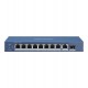 Коммутатор  8 port 10/100/1000M Hikvision DS-3E0510P-E, 8 x Gb PoE + 1 x RJ45 10/100/1000M + 1 x Gb SFP